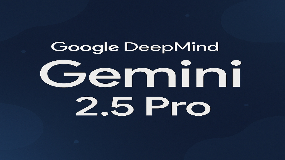 Google DeepMind Gemini 2.5 Pro logo with futuristic design showcasing AI advancements.