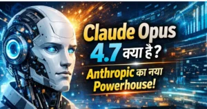 Claude Opus 4.7 AI model by Anthropic showcasing futuristic robot and next-gen AI technology concept